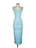 Blanc Solid Blue Cocktail Dress Size S - photo 1