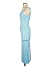 Blanc Solid Blue Cocktail Dress Size S - photo 5