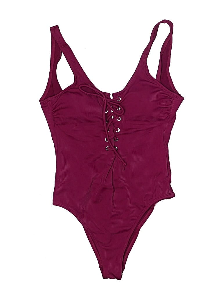 Pre-owned C&c California One Piece Swimsuit In Burgundy