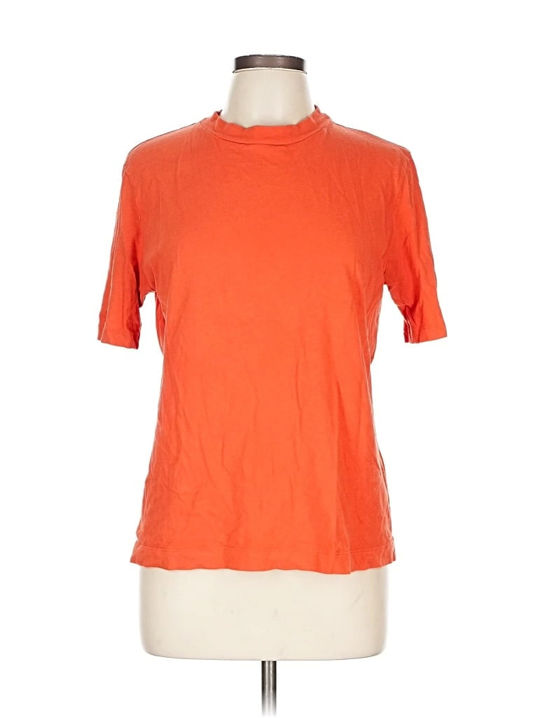 Pre-owned Everlane Short Sleeve Turtleneck In Orange