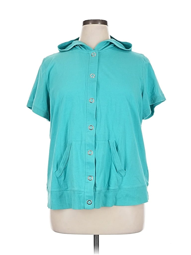 Pre-owned Style & Co Short Sleeve Blouse In Blue