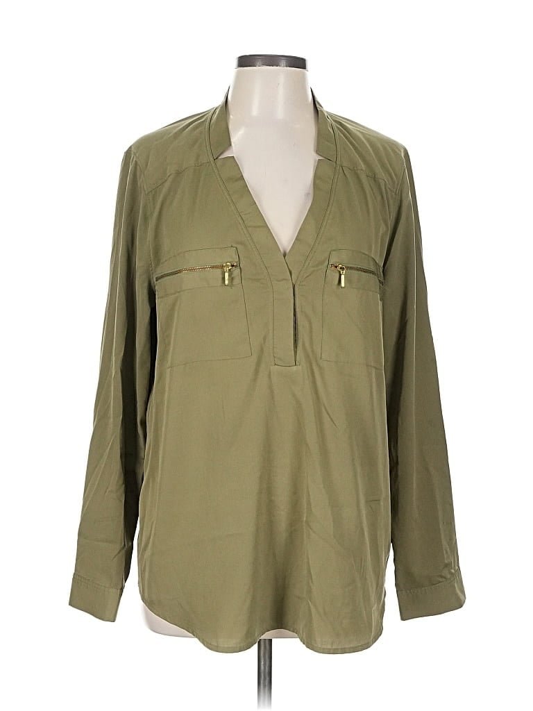 BANANA REPUBLIC Pre-owned Long Sleeve Blouse In Green