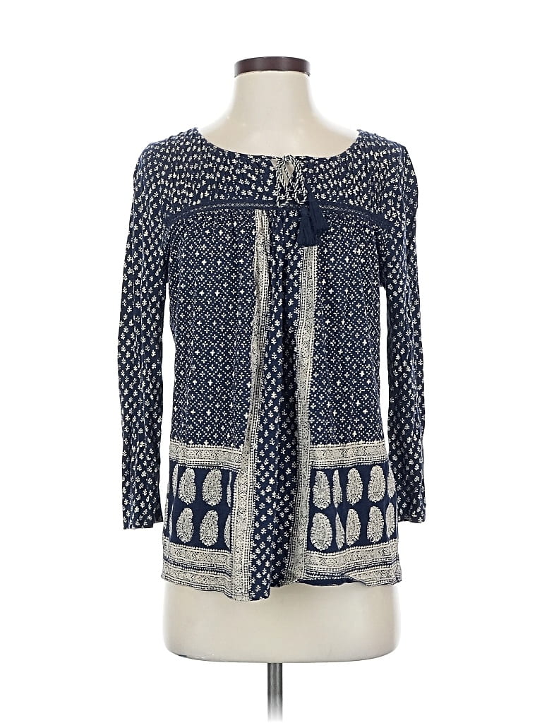 Click to view more detailed imagery on our partner's website Pre-owned Lucky Brand 3/4 Sleeve Blouse In Blue