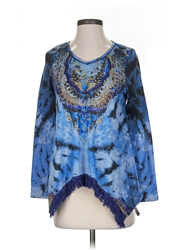 Pre-owned One World 3/4 Sleeve Blouse In Blue