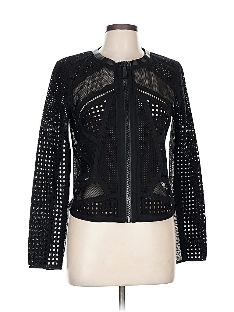 Pre-owned Elie Tahari Long Sleeve Top Black Keyhole Neckline Tops