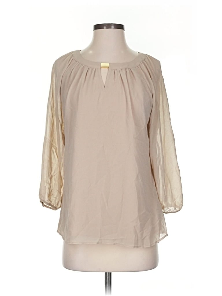 Pre-owned Calvin Klein 3/4 Sleeve Blouse In White