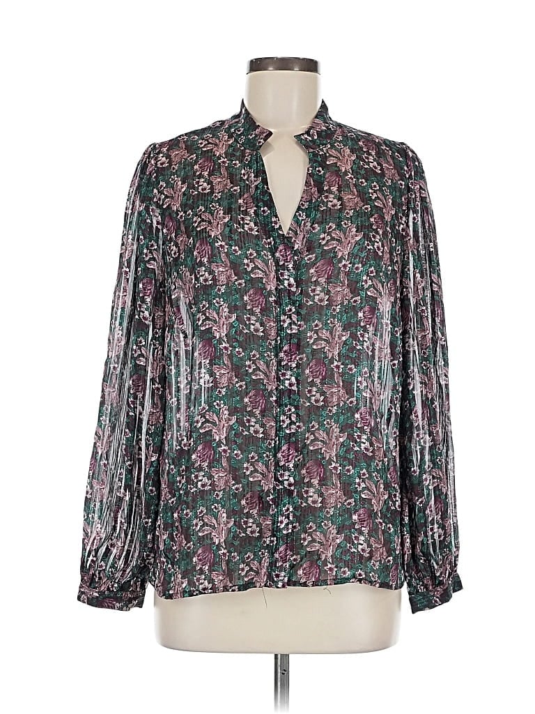 Pre-owned Melloday Long Sleeve Blouse In Gray