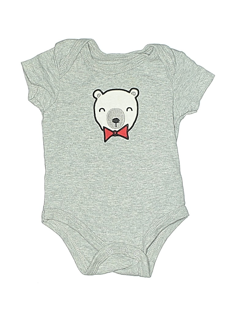 Pre-owned Duck Duck Goose Babies' Short Sleeve Onesie In Gray