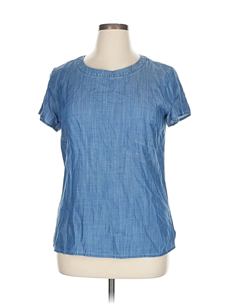 Pre-owned Banana Republic Short Sleeve Blouse In Blue