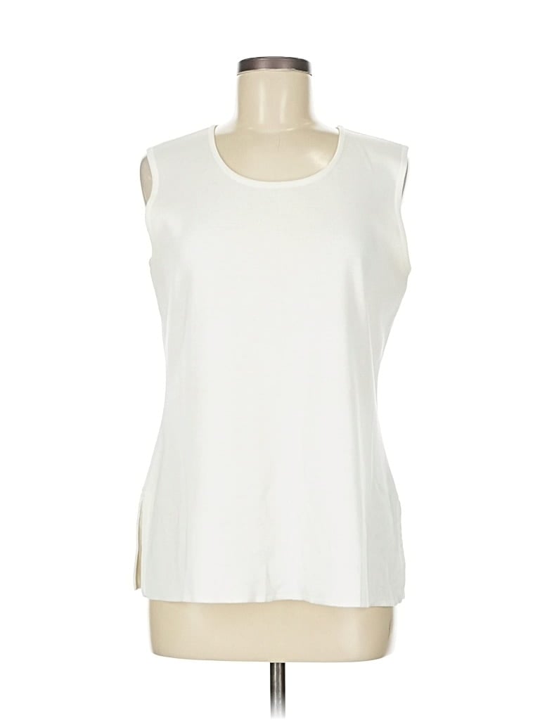 Pre-owned Misook Sleeveless Blouse In White