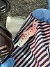 Harshman 100% Cotton Stripes Blue 3/4 Sleeve Button-Down Shirt Size XS - photo 7