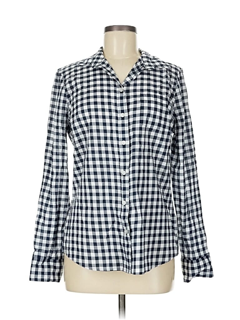 Pre-owned J.crew Factory Store Long Sleeve Button Down Shirt In Blue