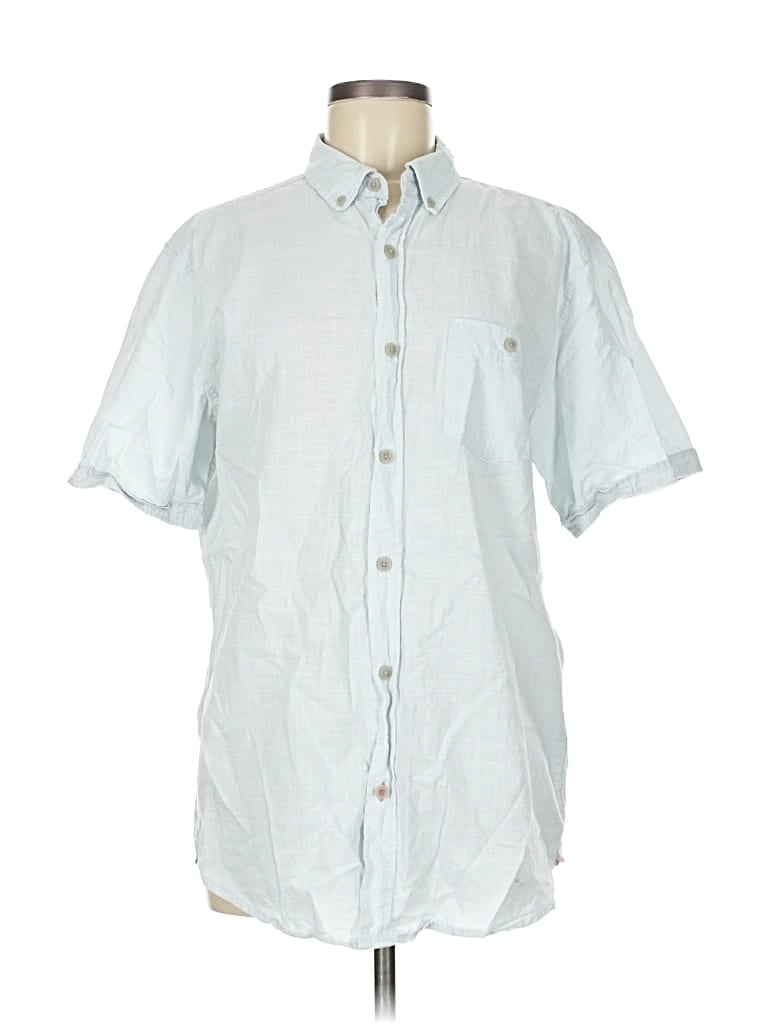 Pre-owned Weatherproof Short Sleeve Button Down Shirt In Blue