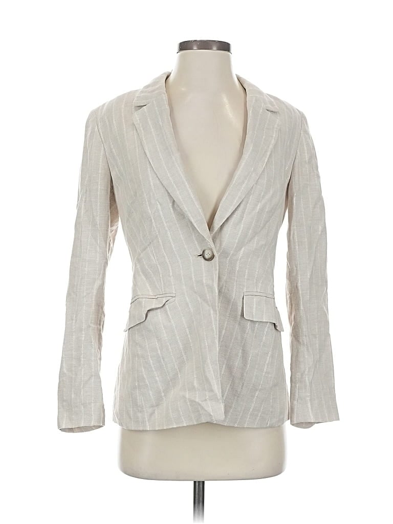 Pre-owned Ann Taylor Loft Blazer Jacket In White