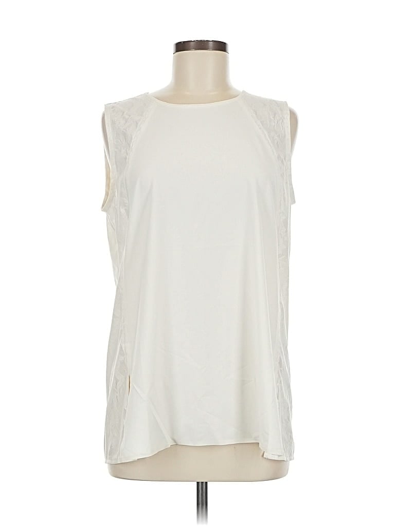 Pre-owned Athleta Sleeveless T-shirt In White