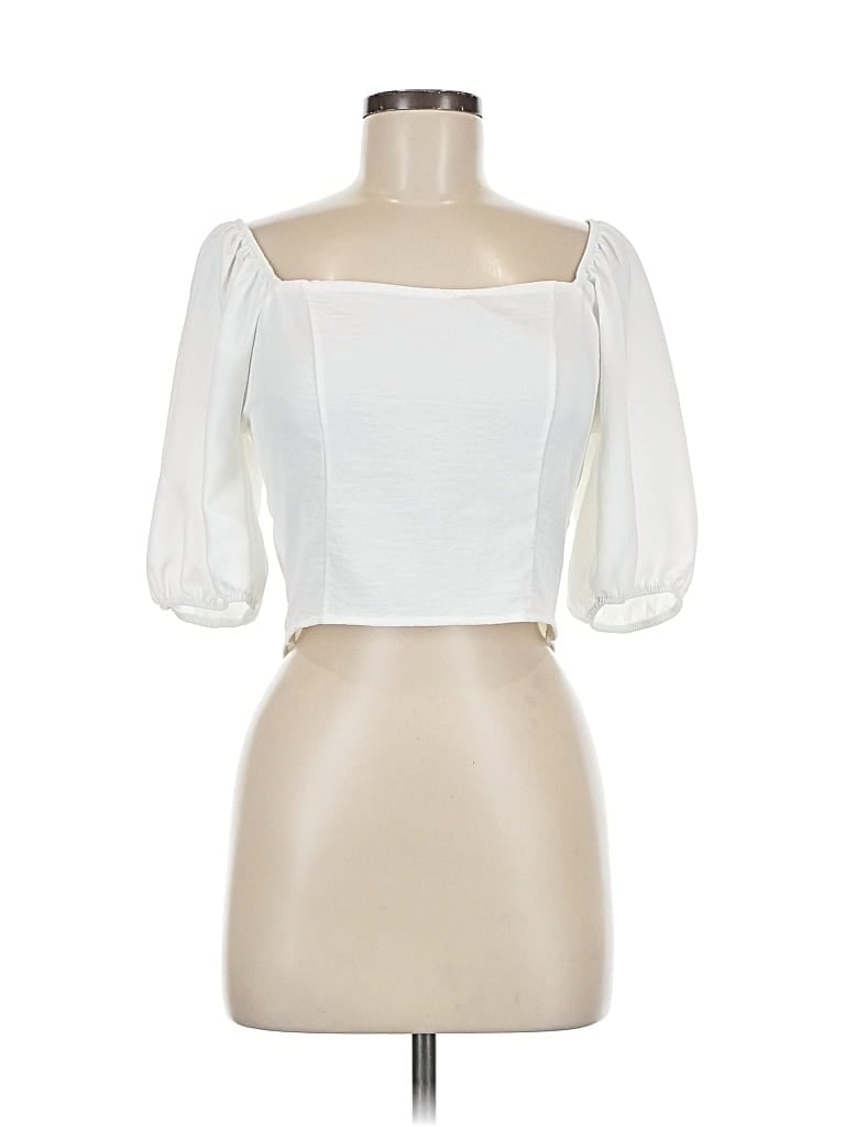 Pre-owned Altar'd State 3/4 Sleeve Blouse In White