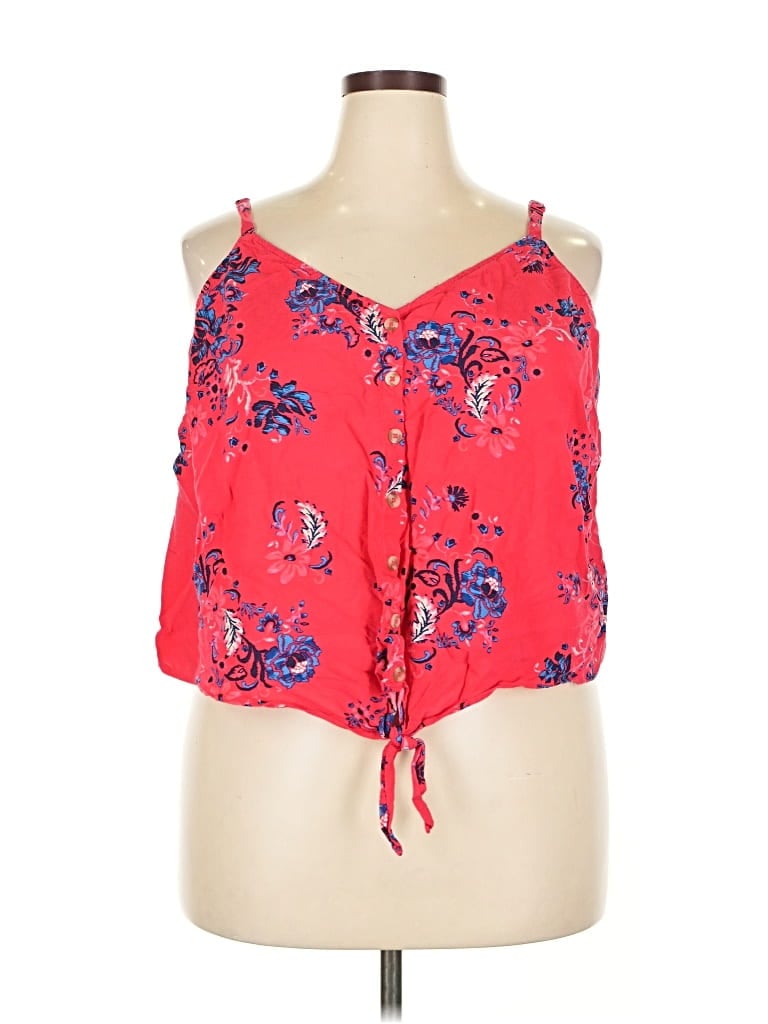 Pre-owned Torrid Tank Top Red Halter Neckline Tops