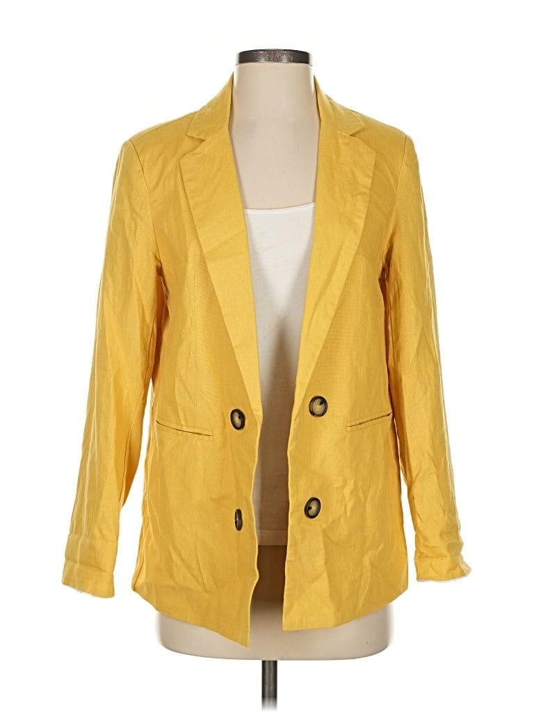 Pre-owned H By Halston Blazer Jacket In Yellow