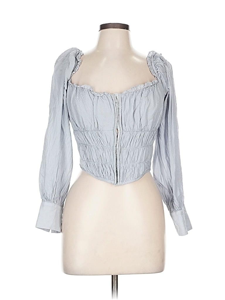 Pre-owned Astr 3/4 Sleeve Blouse In Gray