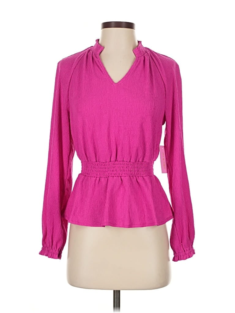 Riley & Rae Long Sleeve Blouse In Pink