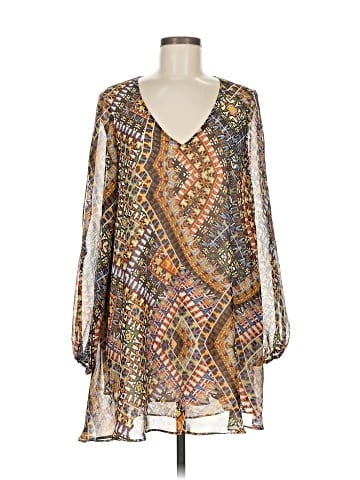 Lavender Brown Long Sleeve Blouse (view 1)