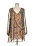 Lavender Brown 100% Polyester Orange Brown Long Sleeve Blouse Size M - photo 1
