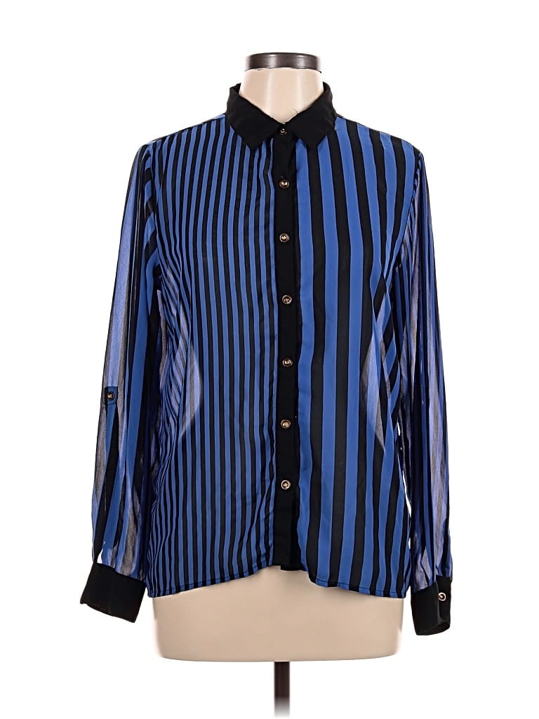 Pre-owned Speed Limit Mph Long Sleeve Blouse In Blue