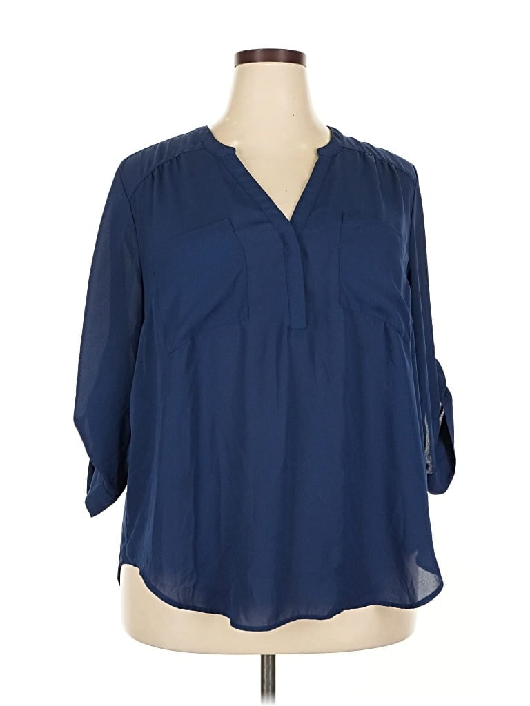 TORRID Pre-owned 3/4 Sleeve Blouse In Blue