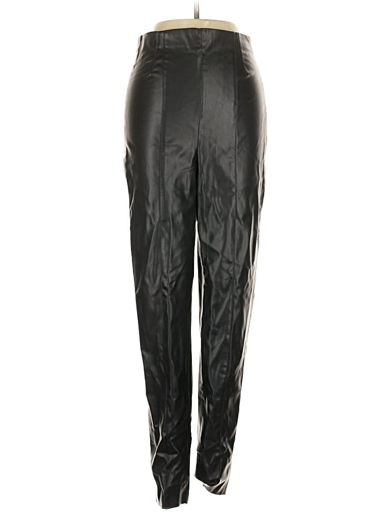 Pre-owned Zara Faux Leather Pants In Black