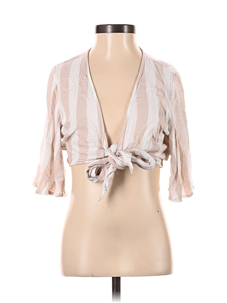 Click to view more detailed imagery on our partner's website Pre-owned American Eagle Outfitters Tank Top Tan Plunge Neckline Tops In Brown