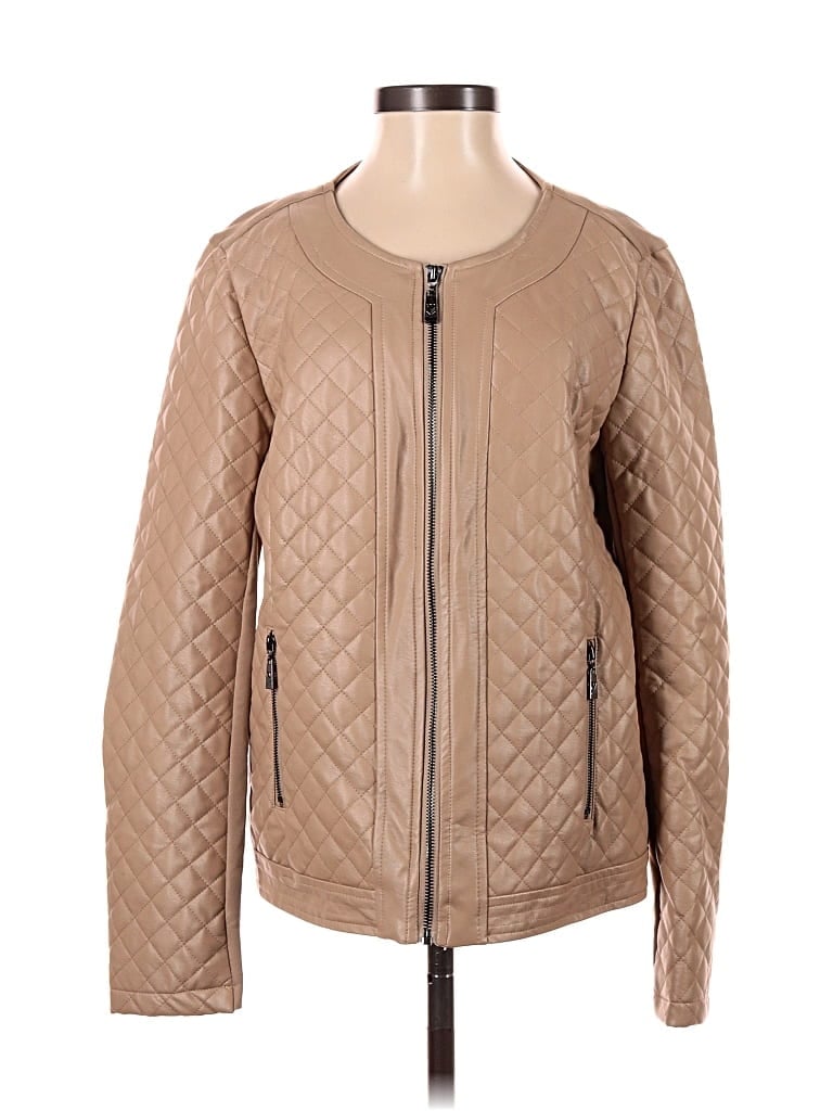 Pre-owned Belle By Kim Gravel Jacket In Brown