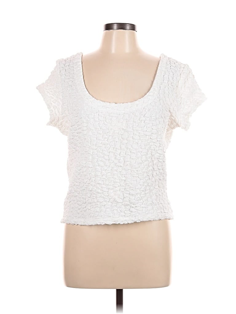 Click to view more detailed imagery on our partner's website Pre-owned Maeve By Anthropologie Short Sleeve Top White Scoop Neck Tops