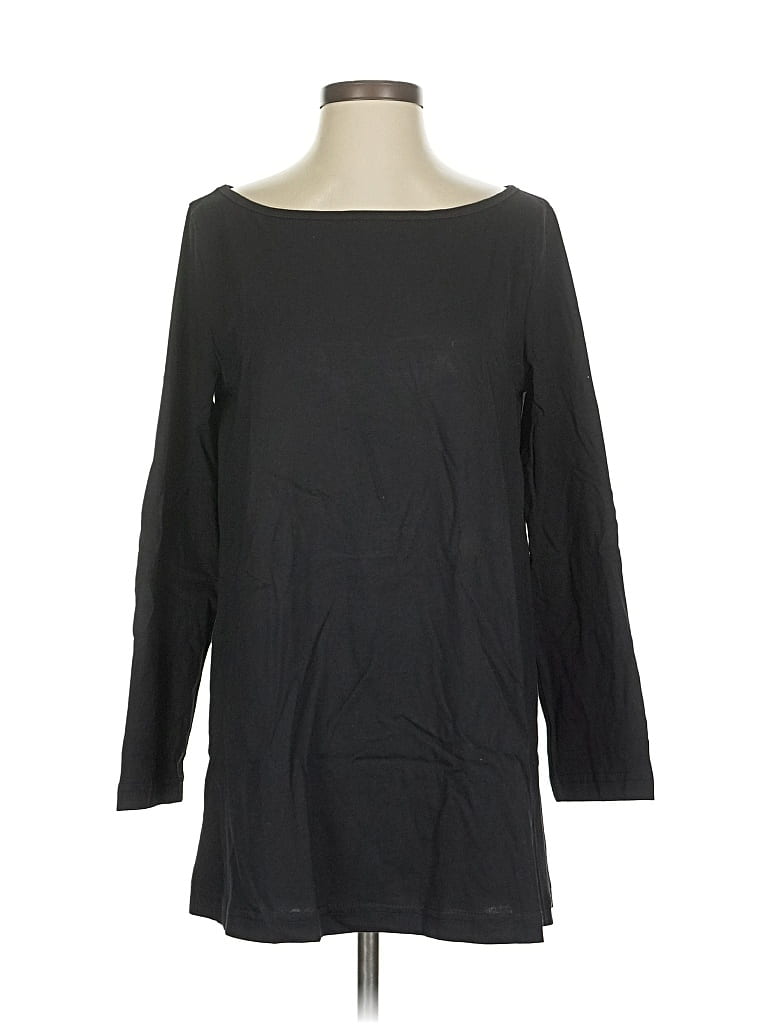 Pre-owned Eileen Fisher 3/4 Sleeve T-shirt In Black