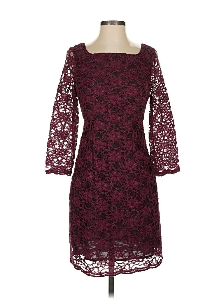Pre-owned Abs Allen Schwartz Cocktail Dress In Burgundy