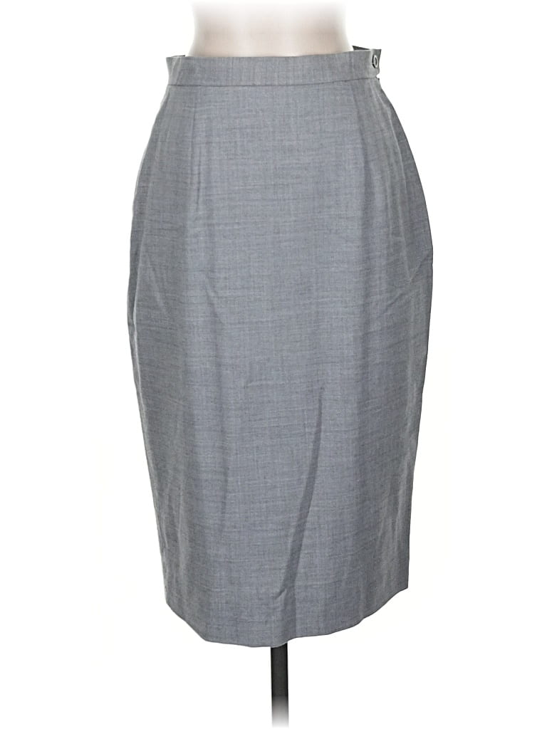 Pre-owned Rena Rowan Wool Skirt In Gray