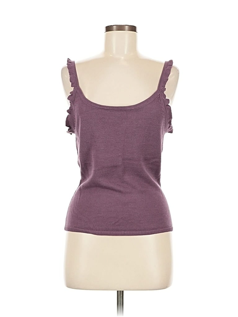 Pre-owned Karen Kane Tank Top Purple Sweetheart Neckline Tops