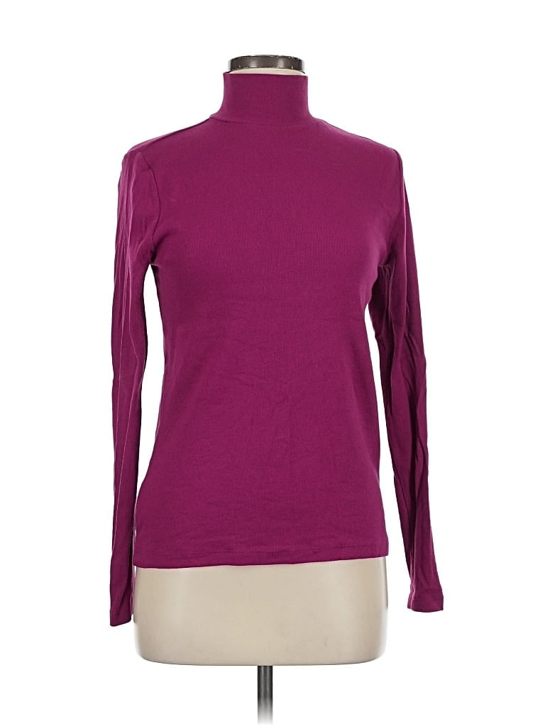 Pre-owned Ann Taylor Loft Long Sleeve Turtleneck In Purple