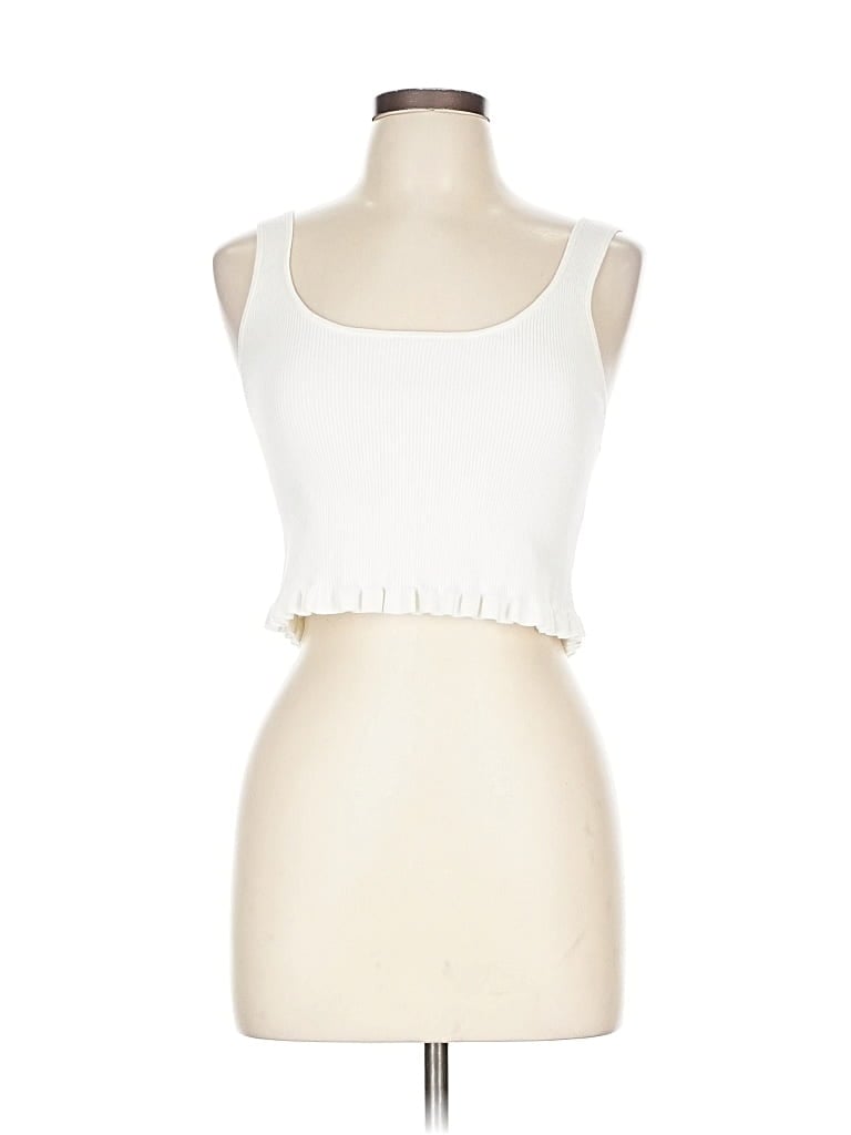 Pre-owned Wilfred Sleeveless Top Ivory Scoop Neck Tops In White
