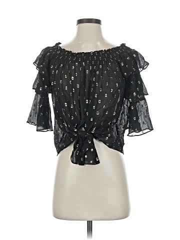 Nicole Miller Artelier Short Sleeve Silk Top (view 1)
