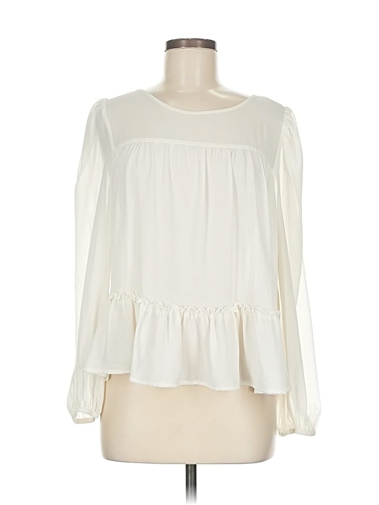 Pre-owned Assorted Brands Long Sleeve Blouse In White