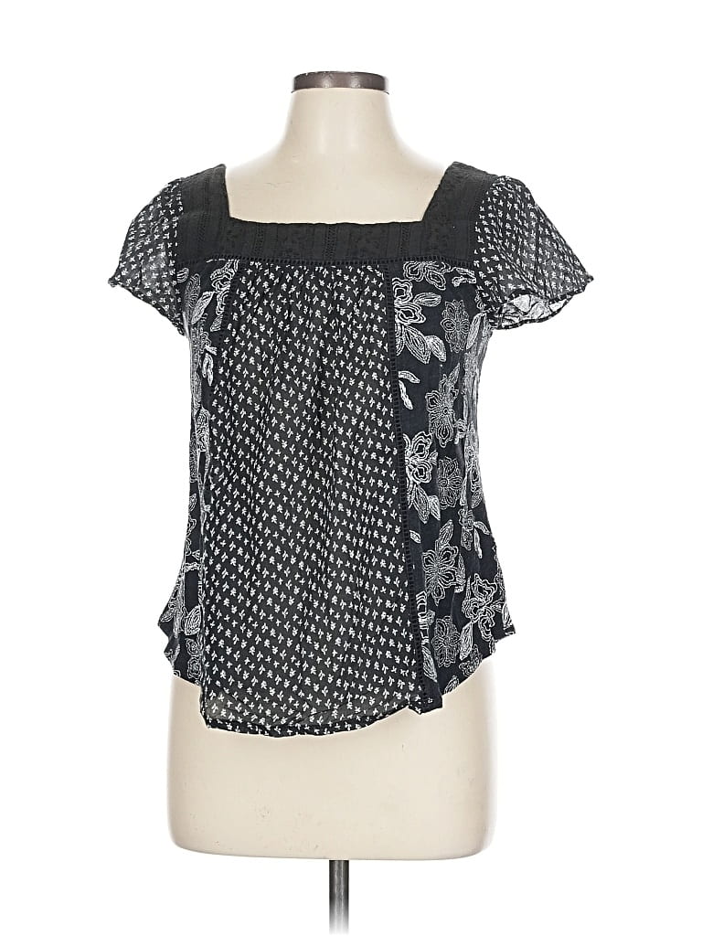 Pre-owned Sonoma Goods For Life Short Sleeve Blouse In Black