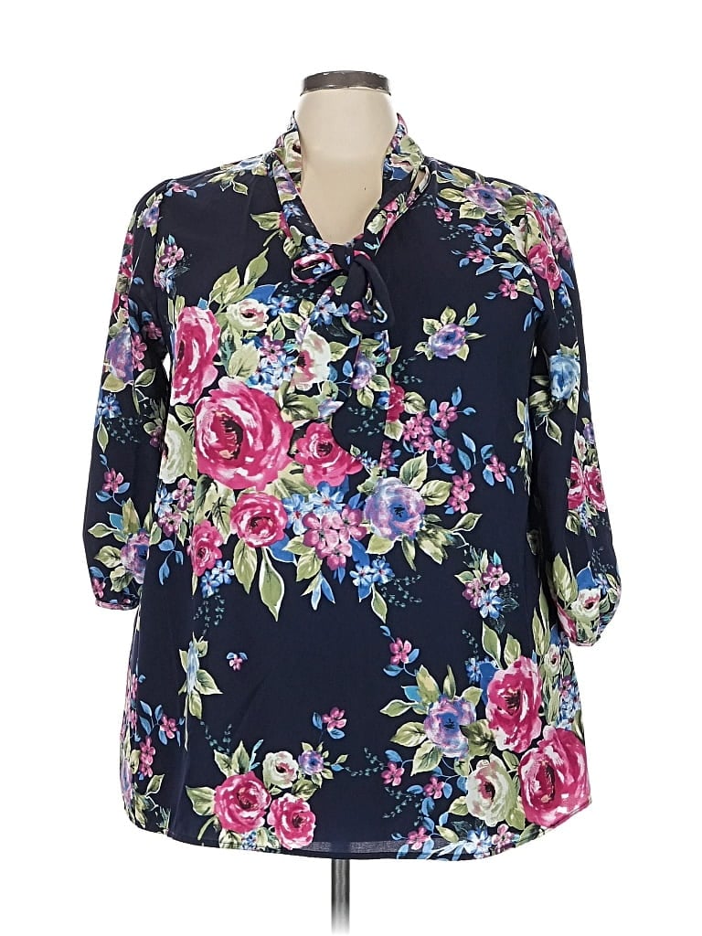 Pre-owned Oddi 3/4 Sleeve Blouse In Blue