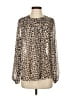 Maeve 100% Polyester Animal Print Brown Long Sleeve Blouse Size XS - photo 1