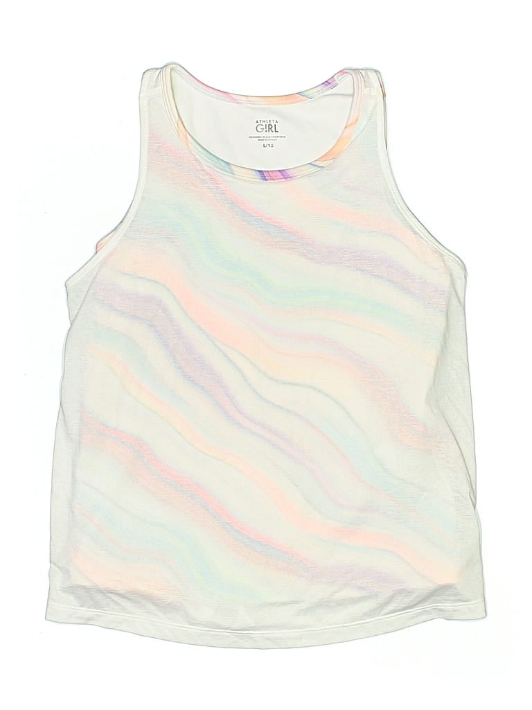 Pre-owned Athleta Girl Kids' Active Tank Top In White