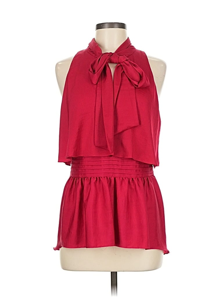 Pre-owned Bcbgmaxazria Sleeveless Blouse In Burgundy