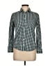 Fox Checkered-gingham Teal Long Sleeve Button-Down Shirt Size M - photo 1