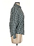 Fox Checkered-gingham Teal Long Sleeve Button-Down Shirt Size M - photo 4