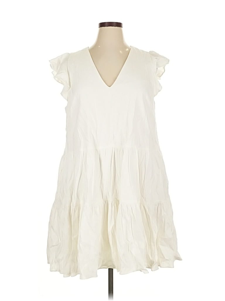 Pre-owned Antonio Melani Casual Dress In White