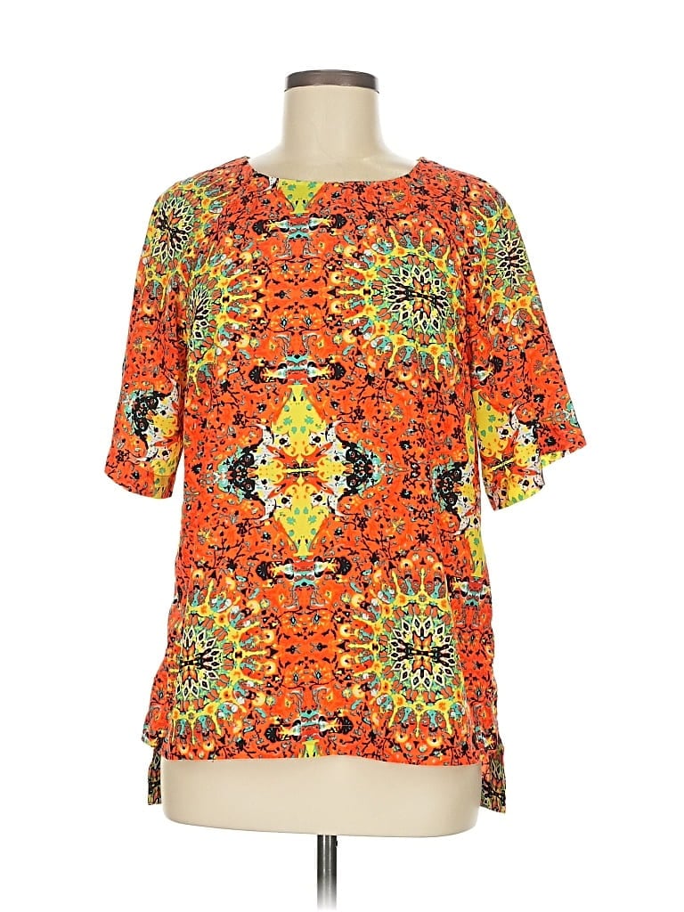Pre-owned Kut From The Kloth Short Sleeve Blouse In Orange