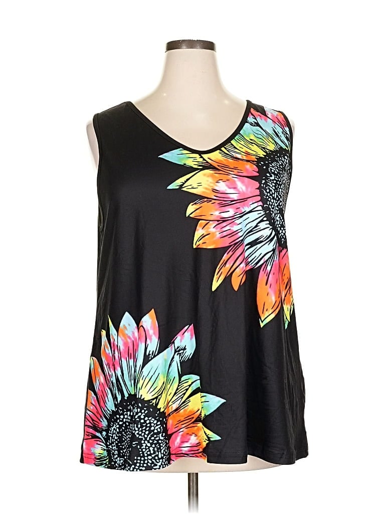 Pre-owned Shein Curve Sleeveless T-shirt In Black